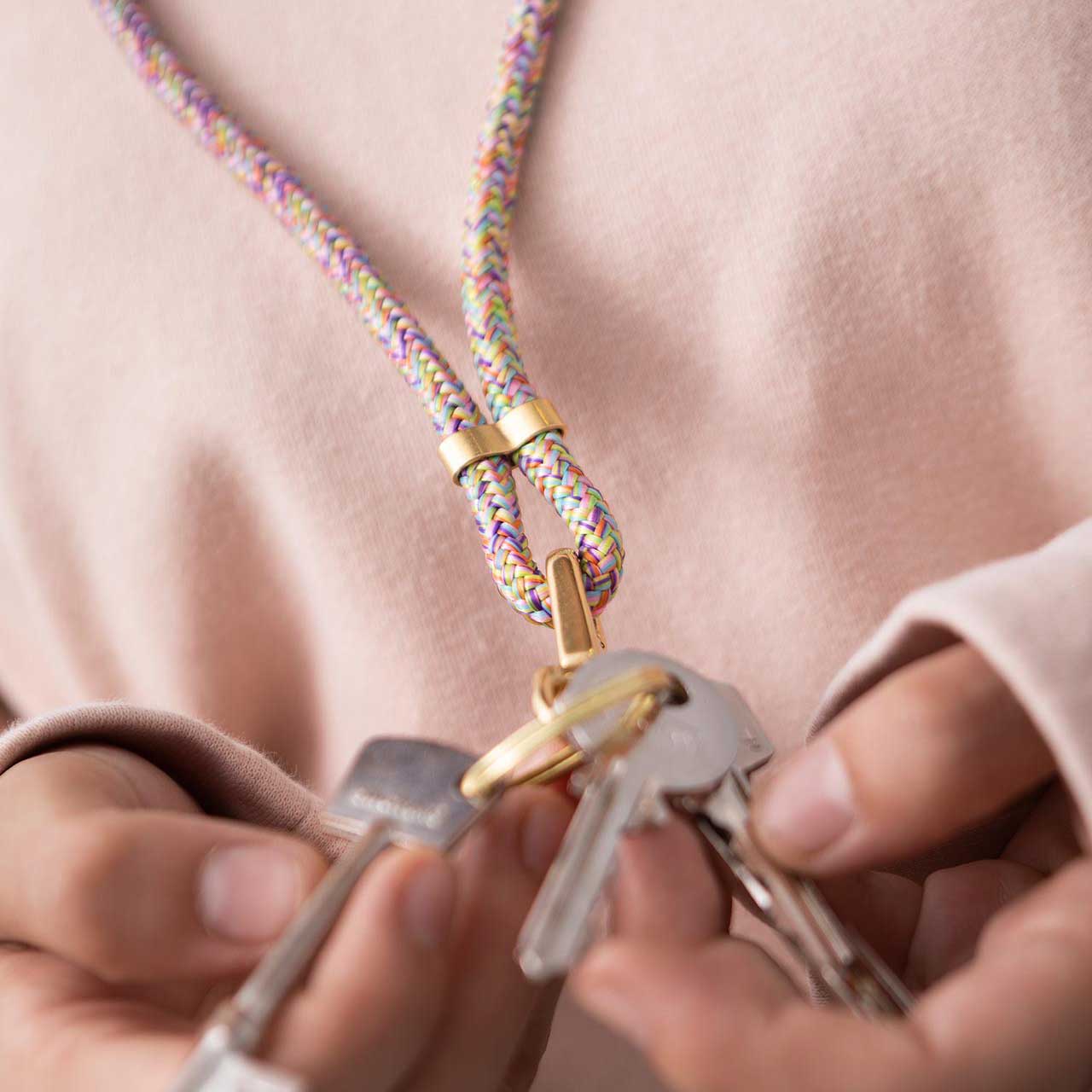 Unicorn Pink Key Holder, Key Lanyard